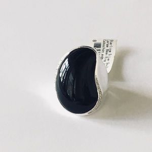 IPPOLITA $1395 Diamond Black Onyx Ring Sterling N